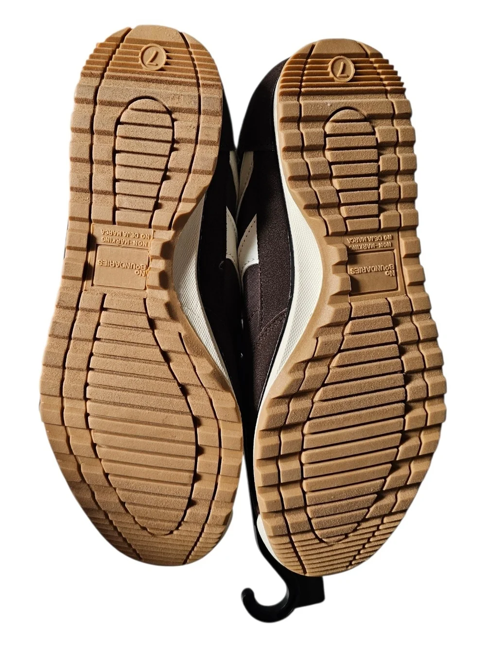 No Boundaries Brown and Cream Women's Lace-Up Sneakers